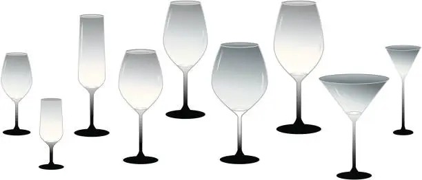 Vector illustration of Drinking glasses