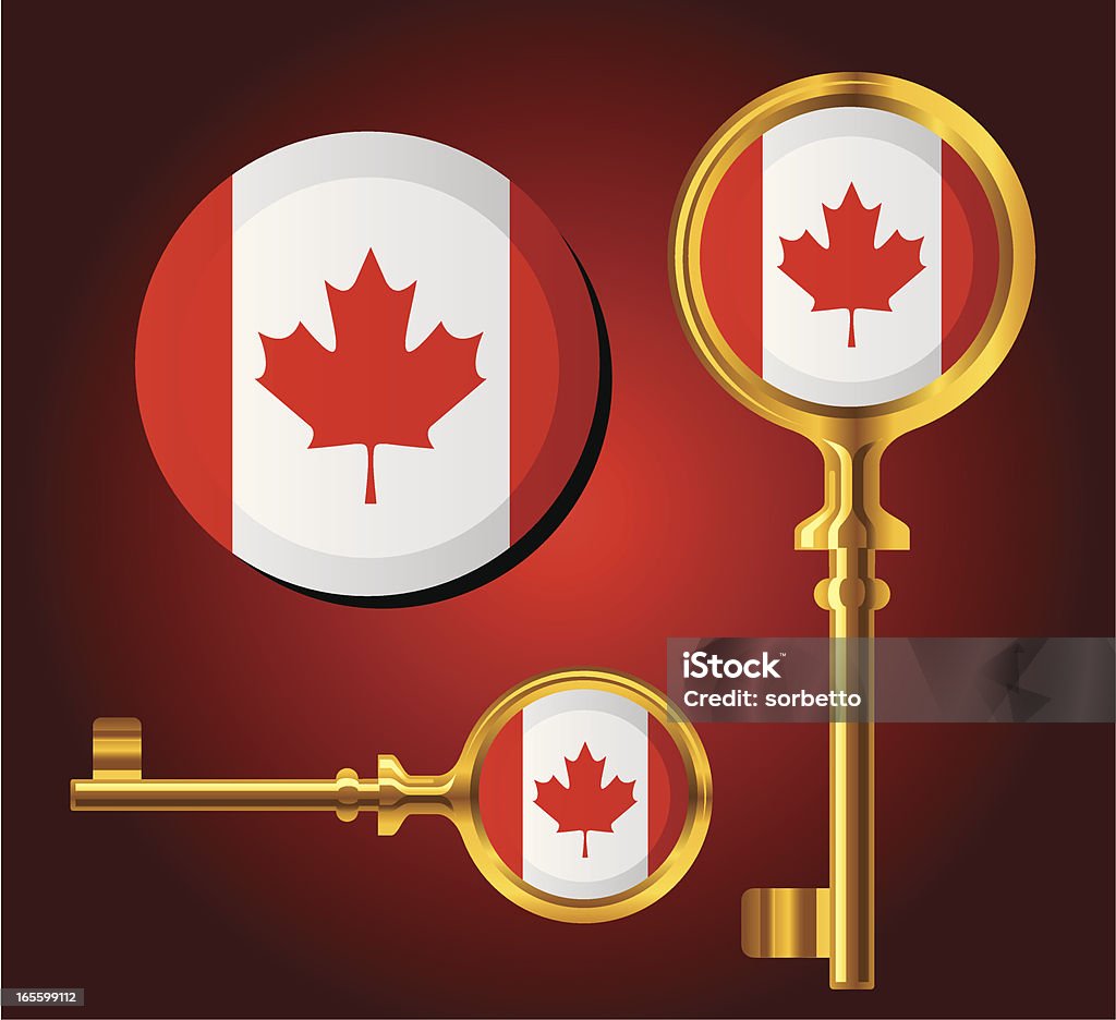 Nationalflagge Key icons – Kanada - Lizenzfrei Antiquität Vektorgrafik