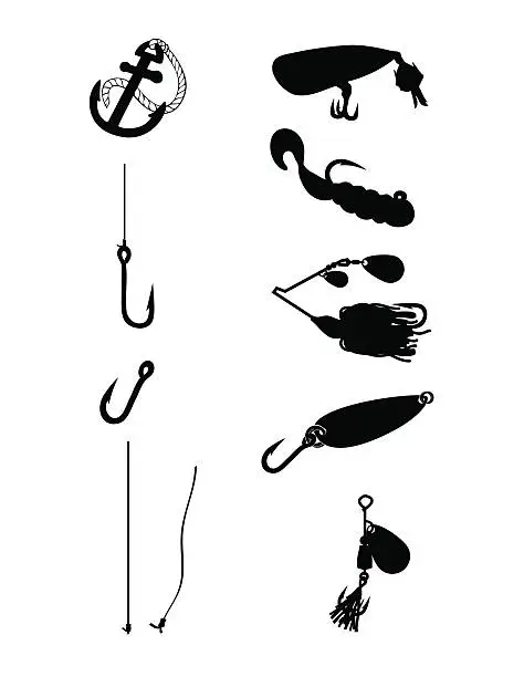 Vector illustration of fishing Silhouette