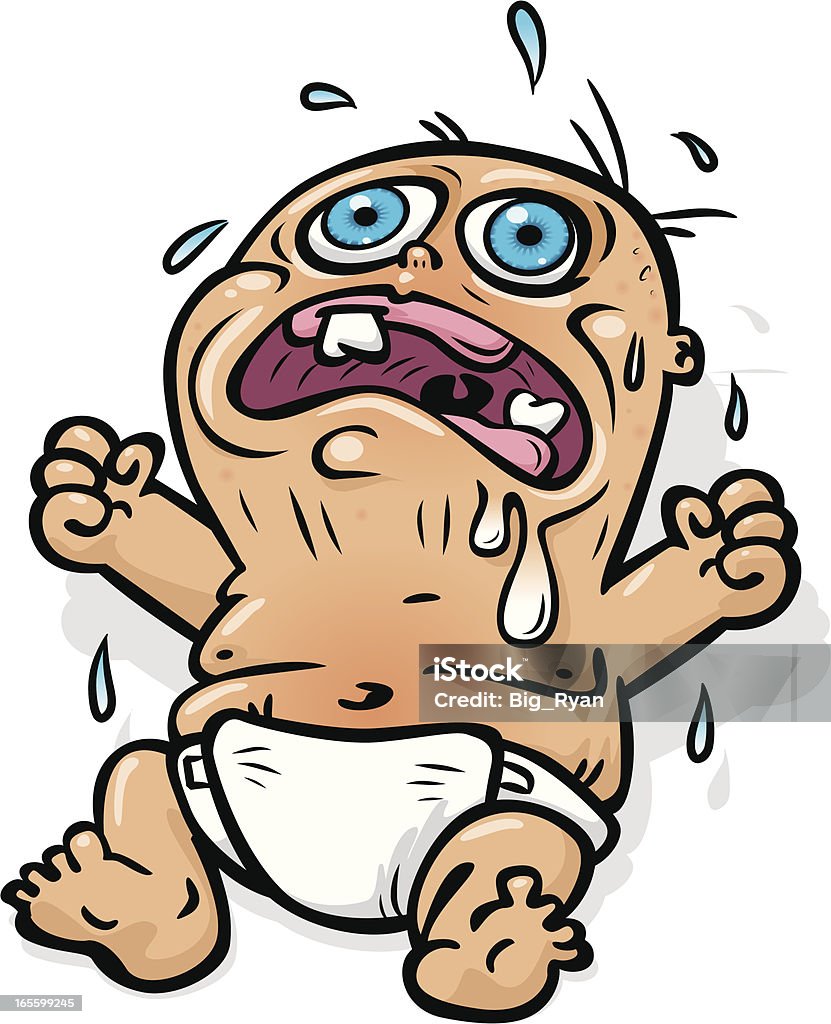 Pleurer bébé - clipart vectoriel de Bébé libre de droits