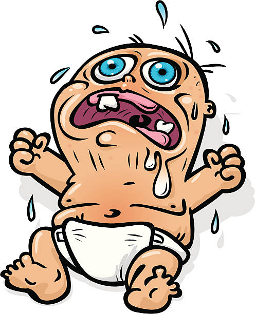 Crying Baby Stock Illustration - Download Image Now - Baby - Human Age,  Colic, Cartoon - iStock
