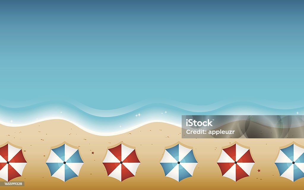 Зонтики В ряд - Векторная графика Пляжный зонт роялти-фри