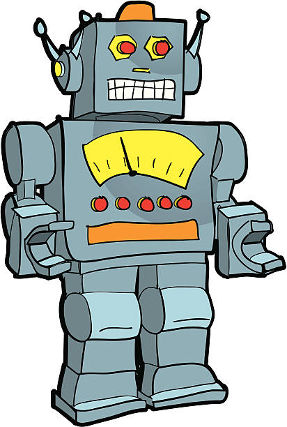 Retro robot illustration vector art illustration
