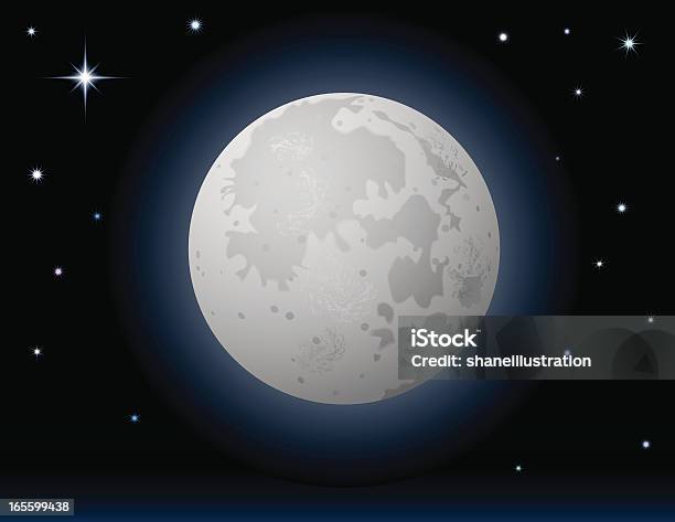 Lua E Estrelas - Arte vetorial de stock e mais imagens de Ciência - Ciência, Crepúsculo, Espaço exterior