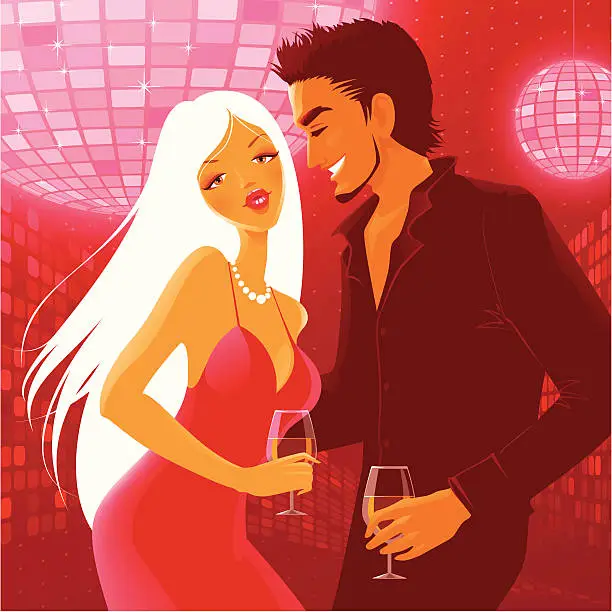 Vector illustration of Dancing couple