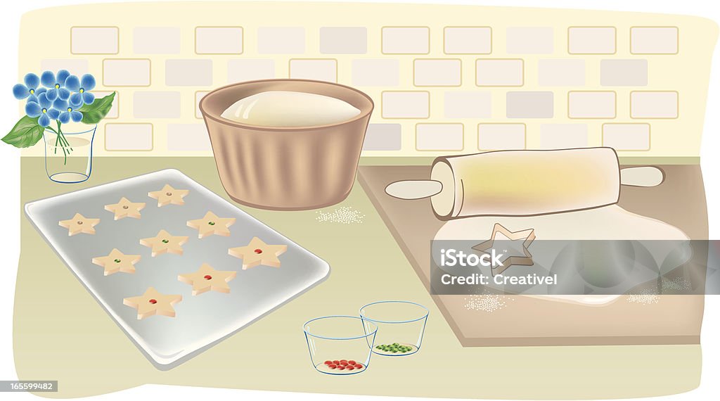 Hornear galletas - arte vectorial de Encimera de cocina libre de derechos