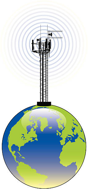World broadcast two vector art illustration
