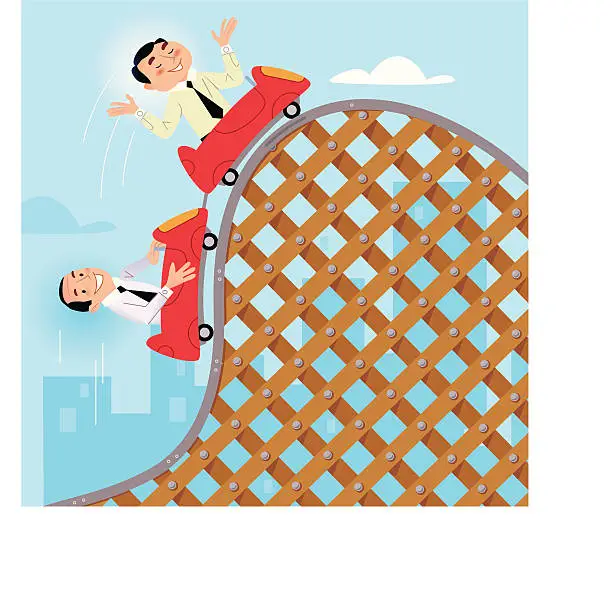 Vector illustration of Business Roller Coaster