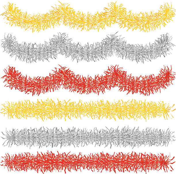 크리스마스 장식이-반짝이 조각 - tinsel stock illustrations