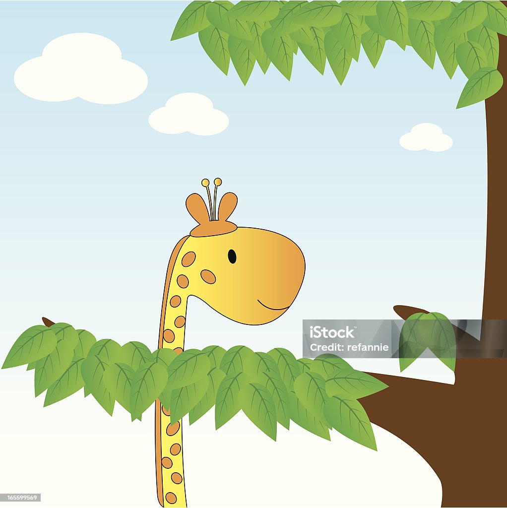 żyrafa - Grafika wektorowa royalty-free (Chmura)