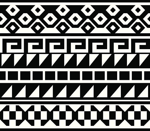 Seamless - Native American, Aztec, Mian Pattern this is a small band of native American detailed vector art. this design looks great as a repeated pattern for backgrounds of use the elements as there on separate pieces. Cherokee stock illustrations