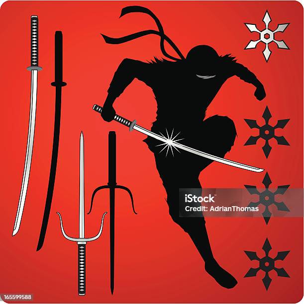 Ninja Weapons Stock Illustration - Download Image Now - Ninja, Sword, Samurai Sword