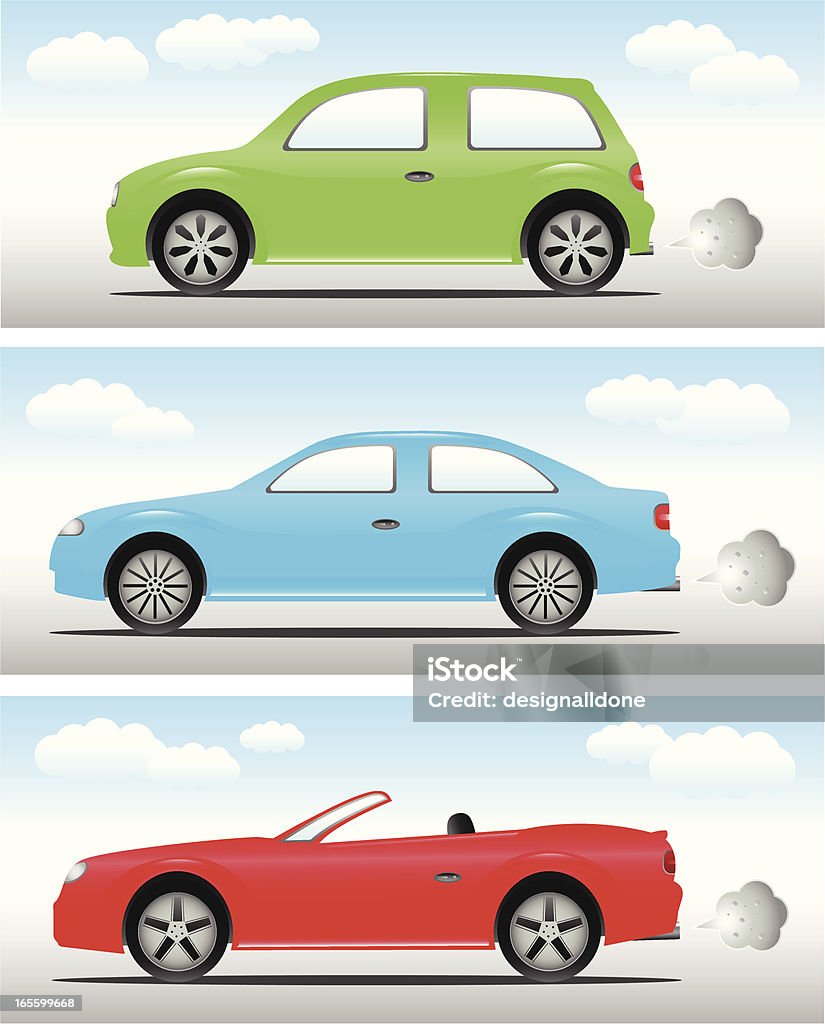 車：のハッチバックカーで、ワイザーサルーン&転換 - 噴煙のロイヤリティフリーベクトルアート