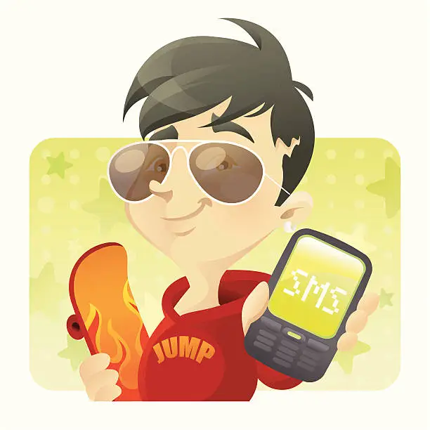 Vector illustration of Mobile Fun_SMS