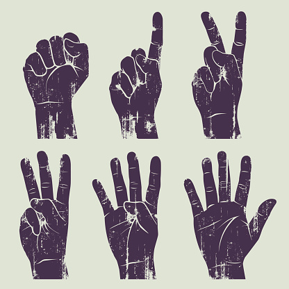 6 different grunge hands.