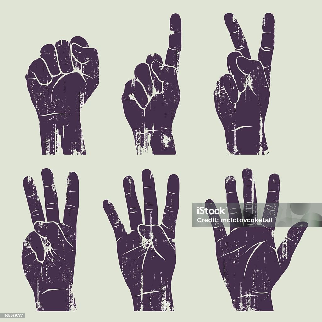 grunge hands 6 different grunge hands. Symbols Of Peace stock vector