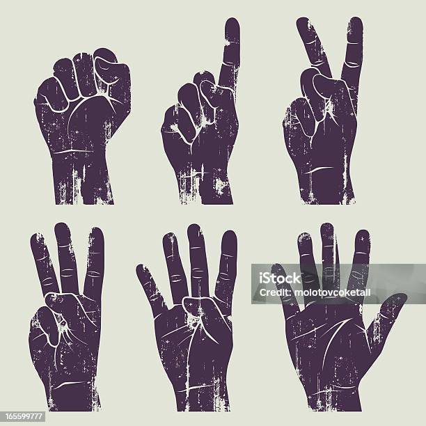 Grunge Hands Stock Illustration - Download Image Now - Symbols Of Peace, Fist, Vector