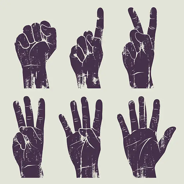 Vector illustration of grunge hands
