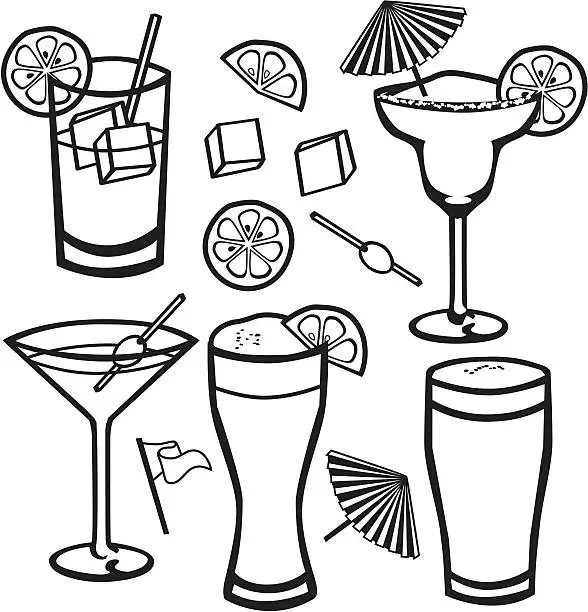 Vector illustration of Drink Glasses 1
