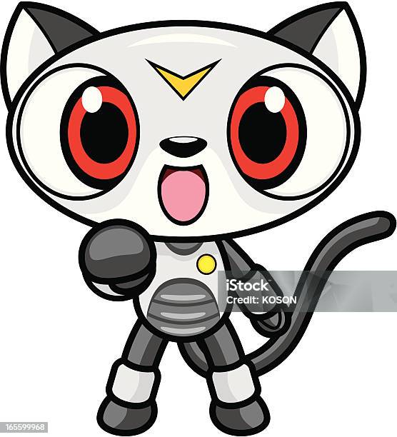 Robô De Gato - Arte vetorial de stock e mais imagens de Estilo manga - Estilo manga, Robô, Banda desenhada - Produto Artístico