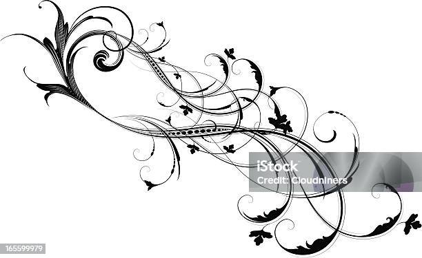 Looping Scrollwork Stock Illustration - Download Image Now - Art Nouveau, Border - Frame, Angle