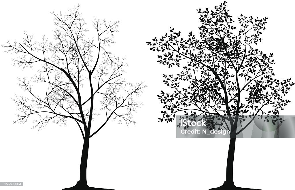 木のシルエット - 樹木のロイヤリティフリーベクトルアート