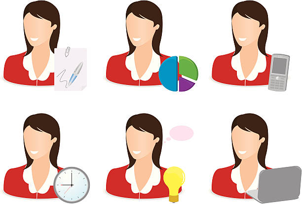 Business icon - Female vector art illustration