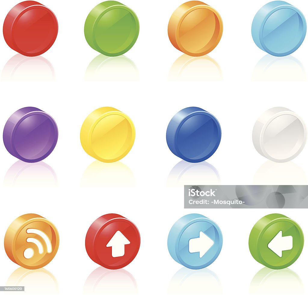 Round Uibuttons Round Buttons Stock Illustration - Download Image Now - Blue, Gray ...