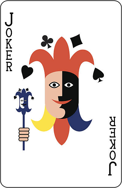 Joker Face Two Playing Card vector art illustration