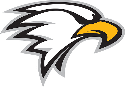 Logo style eagle head mascot. Great for sports logos & team mascots.