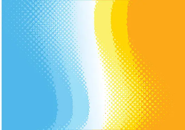 Vector illustration of Bright yellows, blues, and white vibe background