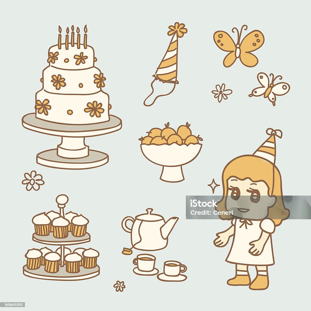 tea party - arte vectorial de 2-3 años libre de derechos