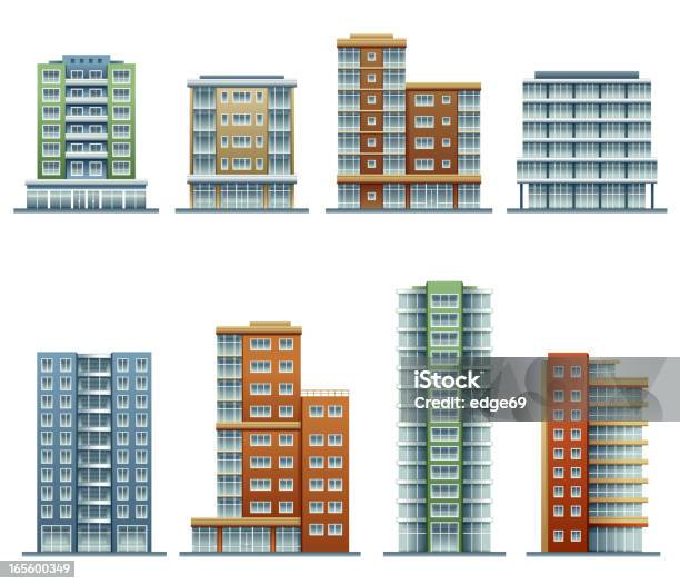 Apartment Buildings Stock Illustration - Download Image Now - Apartment, Building Exterior, Skyscraper