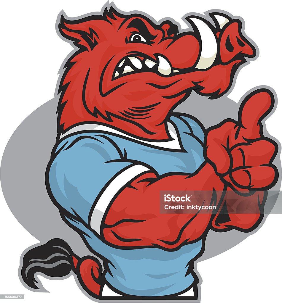 Razorback um - Vetor de Porco royalty-free