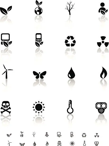 Vector illustration of Environment related icon set