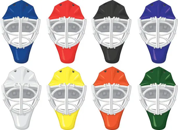 Vector illustration of goalie masks