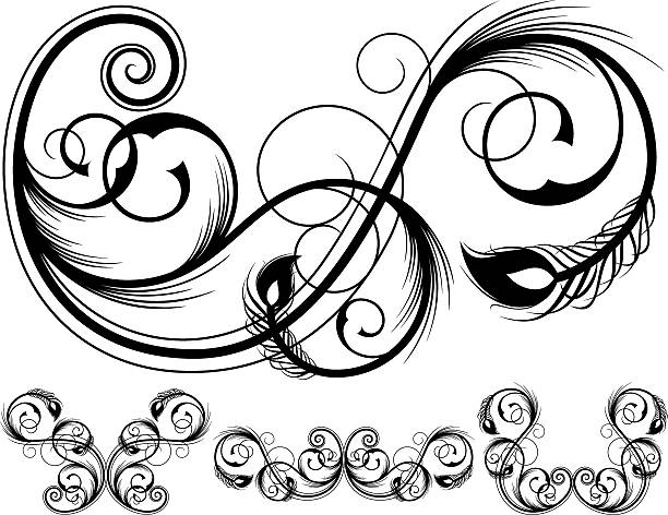 花のデザイン要素 - corner arc frame swirl点のイラス�ト素材／クリップアート素材／マンガ素材／アイコン素材