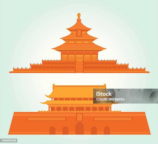 Chiny Pekin Gród Ikona - Stockowe grafiki wektorowe i więcej obrazów Plac Tian'anmen - Plac Tian'anmen, Brama Niebiańskiego Spokoju, Zakazane Miasto