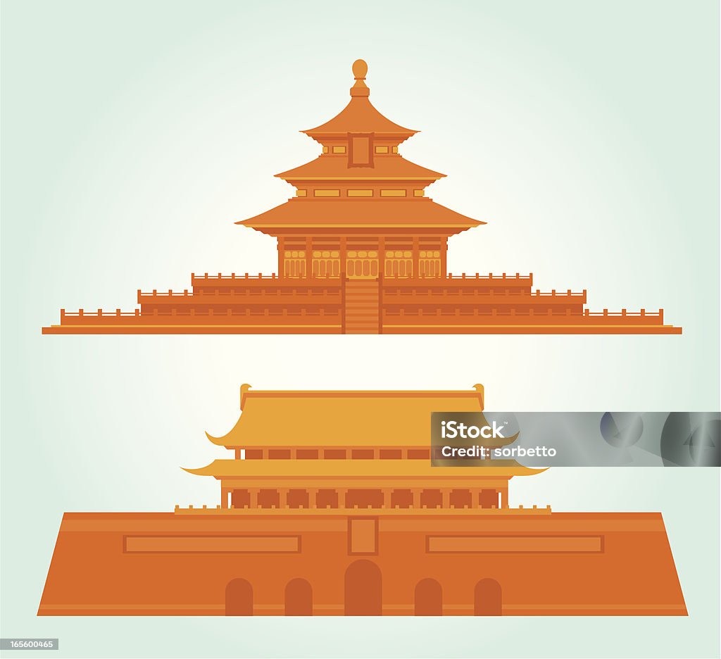 Китай Beijing «Landmark» - Векторная графика Площадь Тяньаньмэнь роялти-фри
