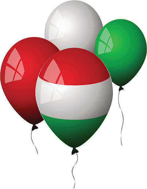 illustrazioni stock, clip art, cartoni animati e icone di tendenza di ungheria-palloncini - hungarian flag