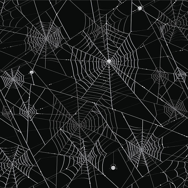 Grandes teias de aranha-Tileable fundo - ilustração de arte em vetor