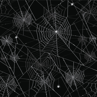 Cartoonish vector illustration of spider webs.