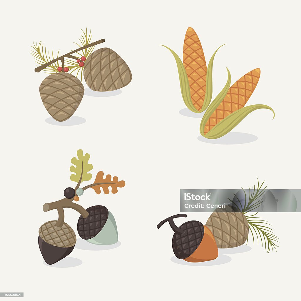 Alimentos para el otoño - arte vectorial de Bellota libre de derechos