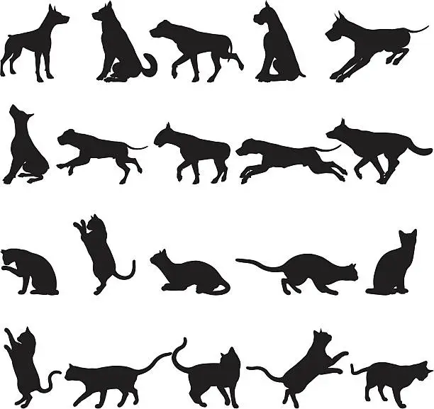 Vector illustration of Dogs and Cats