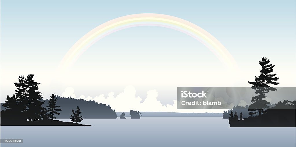 Lago Rainbow - arte vettoriale royalty-free di Costa - Caratteristica costiera
