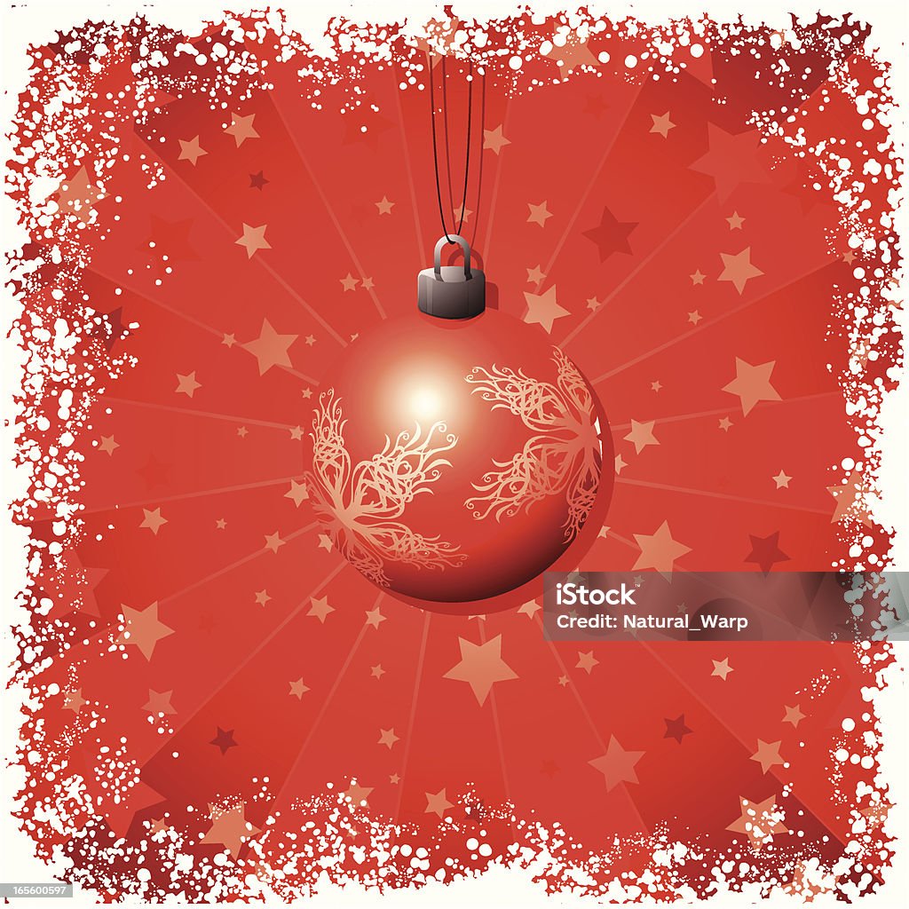 Rosso sfondo di Natale con sfera - arte vettoriale royalty-free di A forma di stella