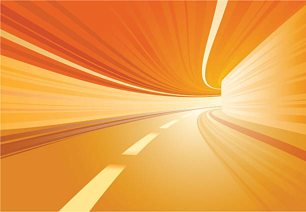高速道路トンネル - yellow city speed road点のイラスト素材／クリップアート素材／マンガ素材／アイコン素材