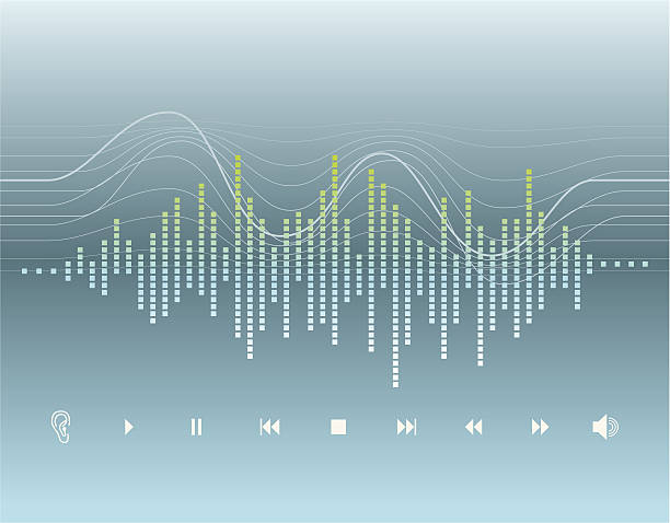 cyfrowa grafika-fala dźwiękowa - mp3 player stock illustrations