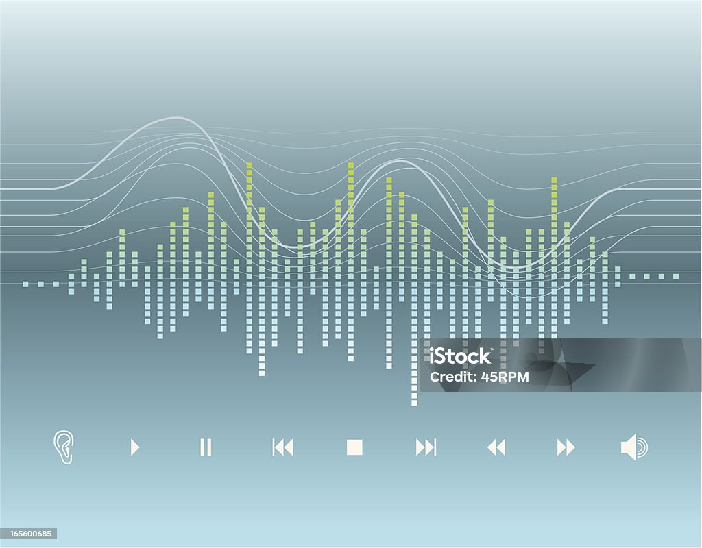 Цифровой принт-Звуковая волна - Векторная графика Плеер MP3 роялти-фри