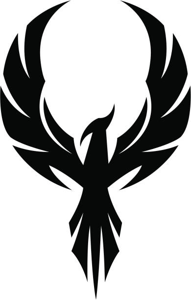 phoenix - phoenix tattoo bird wing stock illustrations